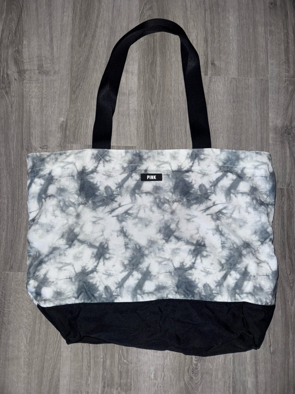 PINK Victoria's Secret Black and White Tie-Dye Tote